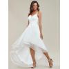 image:imageEverPretty Womens VNeck Sleeveless Graduation Dress Tulle HighLow ALine Prom Gown Wedding Guest Dresses 01746PHWhite