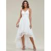 image:imageEverPretty Womens VNeck Sleeveless Graduation Dress Tulle HighLow ALine Prom Gown Wedding Guest Dresses 01746PHWhite