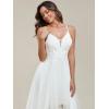 image:imageEverPretty Womens VNeck Sleeveless Graduation Dress Tulle HighLow ALine Prom Gown Wedding Guest Dresses 01746PHWhite
