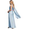 image:imageEverPretty Womens Summer Sleeveless Satin Bridesmaid Dresses Flowy Ribbons Formal Wedding Guest Dress 02707Ice Blue