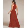 image:imageEverPretty Womens Glitter Halter Sleeveless Formal Dresses Evening Gowns Pleated Aline Wedding Guest Dress 41961Burnt Orange