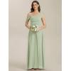 image:imageEverPretty Womens One Shoulder Sleeveless Summer Bridesmaid Dress Chiffon ALine Spring Formal Wedding Guest Dresses 02663Mint Green