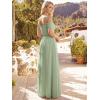 image:imageEverPretty Womens One Shoulder Sleeveless Summer Bridesmaid Dress Chiffon ALine Spring Formal Wedding Guest Dresses 02663Mint Green