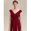 image:imageEverPretty Womens Summer High Stretch Crepe V Neck Cap Sleeves Wedding Guest Dress Semi Formal Dresses 02649Burgundy