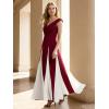 image:imageEverPretty Womens Summer High Stretch Crepe V Neck Cap Sleeves Wedding Guest Dress Semi Formal Dresses 02649Burgundy