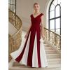 image:imageEverPretty Womens Summer High Stretch Crepe V Neck Cap Sleeves Wedding Guest Dress Semi Formal Dresses 02649Burgundy