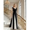 image:imageEverPretty Womens Summer High Stretch Crepe V Neck Cap Sleeves Wedding Guest Dress Semi Formal Dresses 02649Ivory and Black