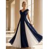 image:imageEverPretty Womens Summer High Stretch Crepe V Neck Cap Sleeves Wedding Guest Dress Semi Formal Dresses 02649Navy Blue