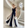 image:imageEverPretty Womens Summer High Stretch Crepe V Neck Cap Sleeves Wedding Guest Dress Semi Formal Dresses 02649Navy Blue