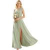 image:imageEverPretty Womens One Shoulder Sleeveless Summer Bridesmaid Dress Chiffon ALine Spring Formal Wedding Guest Dresses 02663Mint Green
