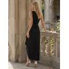 image:imageEverPretty Womens Asymmetrical Sleeveless Formal Dresses Knit Floor Length Bodycon Wedding Guest Dress 02669Black