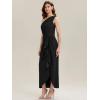 image:imageEverPretty Womens Asymmetrical Sleeveless Formal Dresses Knit Floor Length Bodycon Wedding Guest Dress 02669Black