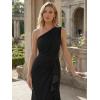 image:imageEverPretty Womens Asymmetrical Sleeveless Formal Dresses Knit Floor Length Bodycon Wedding Guest Dress 02669Black