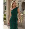 image:imageEverPretty Womens Asymmetrical Sleeveless Formal Dresses Knit Floor Length Bodycon Wedding Guest Dress 02669Dark Green
