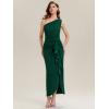 image:imageEverPretty Womens Asymmetrical Sleeveless Formal Dresses Knit Floor Length Bodycon Wedding Guest Dress 02669Dark Green