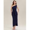 image:imageEverPretty Womens Asymmetrical Sleeveless Formal Dresses Knit Floor Length Bodycon Wedding Guest Dress 02669Navy Blue