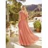 image:imageEverPretty Womens Asymmetrical Sleeveless Summer Bridesmaid Dresses Chiffon Floor Length ALine Formal Dress 02706Coral Pink