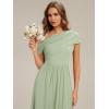 image:imageEverPretty Womens Asymmetrical Sleeveless Summer Bridesmaid Dresses Chiffon Floor Length ALine Formal Dress 02706Mint Green