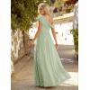 image:imageEverPretty Womens Asymmetrical Sleeveless Summer Bridesmaid Dresses Chiffon Floor Length ALine Formal Dress 02706Mint Green