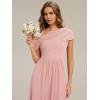 image:imageEverPretty Womens Asymmetrical Sleeveless Summer Bridesmaid Dresses Chiffon Floor Length ALine Formal Dress 02706Pink