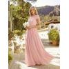 image:imageEverPretty Womens Asymmetrical Sleeveless Summer Bridesmaid Dresses Chiffon Floor Length ALine Formal Dress 02706Pink