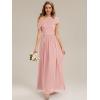 image:imageEverPretty Womens Asymmetrical Sleeveless Summer Bridesmaid Dresses Chiffon Floor Length ALine Formal Dress 02706Pink