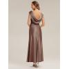 image:imageEverPretty Womens Round Neck Sleeveless Summer Formal Dresses Satin Floor Length ALine Bridesmaid Dress 02727Brown