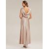 image:imageEverPretty Womens Round Neck Sleeveless Summer Formal Dresses Satin Floor Length ALine Bridesmaid Dress 02727Champagne