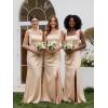 image:imageEverPretty Womens Square Neck Sleeveless Wedding Guest Dress Satin Floor Length Sheath Bridesmaid Dresses 02720Champagne
