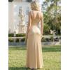 image:imageEverPretty Womens Square Neck Sleeveless Wedding Guest Dress Satin Floor Length Sheath Bridesmaid Dresses 02720Champagne