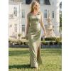 image:imageEverPretty Womens Square Neck Sleeveless Wedding Guest Dress Satin Floor Length Sheath Bridesmaid Dresses 02720Sage Green