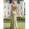 image:imageEverPretty Womens Square Neck Sleeveless Wedding Guest Dress Satin Floor Length Sheath Bridesmaid Dresses 02720Sage Green