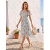 image:imageEverPretty Womens VNeck Short Sleeves Summer Wedding Guest Dress Chiffon HighLow ALine Cocktail Dresses 02762Amber Bloom