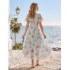 image:imageEverPretty Womens VNeck Short Sleeves Summer Wedding Guest Dress Chiffon HighLow ALine Cocktail Dresses 02762Amber Bloom