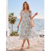 image:imageEverPretty Womens VNeck Short Sleeves Summer Wedding Guest Dress Chiffon HighLow ALine Cocktail Dresses 02762Amber Bloom