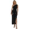 image:imageEverPretty Womens Asymmetrical Sleeveless Formal Dresses Knit Floor Length Bodycon Wedding Guest Dress 02669Black