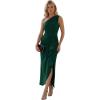 image:imageEverPretty Womens Asymmetrical Sleeveless Formal Dresses Knit Floor Length Bodycon Wedding Guest Dress 02669Dark Green
