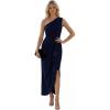 image:imageEverPretty Womens Asymmetrical Sleeveless Formal Dresses Knit Floor Length Bodycon Wedding Guest Dress 02669Navy Blue