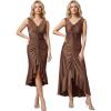 image:imageEverPretty Womens Summer Convertible Sleeveless Casual Dress Stretchy Maxi Formal Wedding Guest Party Cocktail DressesBrown