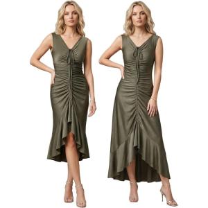 image:imageEverPretty Womens Summer Convertible Sleeveless Casual Dress Stretchy Maxi Formal Wedding Guest Party Cocktail DressesOlive Green