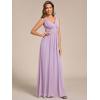 image:imageEverPretty Womens Bridesmaid Dress VNeck Sleeveless A Line Chiffon Floor Length Formal Dress 09016Frosted Lilac