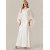 image:imageEverPretty Womens Crew Neck Cape Sleeves Wedding Dress Chiffon Floor Length Sheath Gown for Bride 02700White