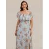 image:imageEverPretty Womens Elegant Off The Shoulder Side Split Flowy Chiffon Maxi Bridesmaid Dress Formal Wedding Guest Dresses 0968Amber Bloom