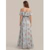 image:imageEverPretty Womens Elegant Off The Shoulder Side Split Flowy Chiffon Maxi Bridesmaid Dress Formal Wedding Guest Dresses 0968Amber Bloom