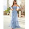 image:imageEverPretty Womens Formal Dress Sweetheart OffShoulder Ruched Tulle Maxi Bridesmaid Dresses 50126Ice Blue