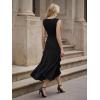image:imageEverPretty Womens Summer High Stretch Sleeveless Semi Formal Dresses Ruffles Drawstring Maxi Cocktail Wedding Guest DressBlack