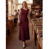 image:imageEverPretty Womens Summer High Stretch Sleeveless Semi Formal Dresses Ruffles Drawstring Maxi Cocktail Wedding Guest DressBurgundy