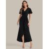 image:imageEverPretty Womens VNeck Short Sleeves Wedding Guest Dress Knit Maxi Bodycon Formal Dresses 02633Black