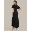 image:imageEverPretty Womens VNeck Short Sleeves Wedding Guest Dress Knit Maxi Bodycon Formal Dresses 02633Black