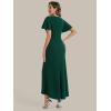 image:imageEverPretty Womens VNeck Short Sleeves Wedding Guest Dress Knit Maxi Bodycon Formal Dresses 02633Dark Green